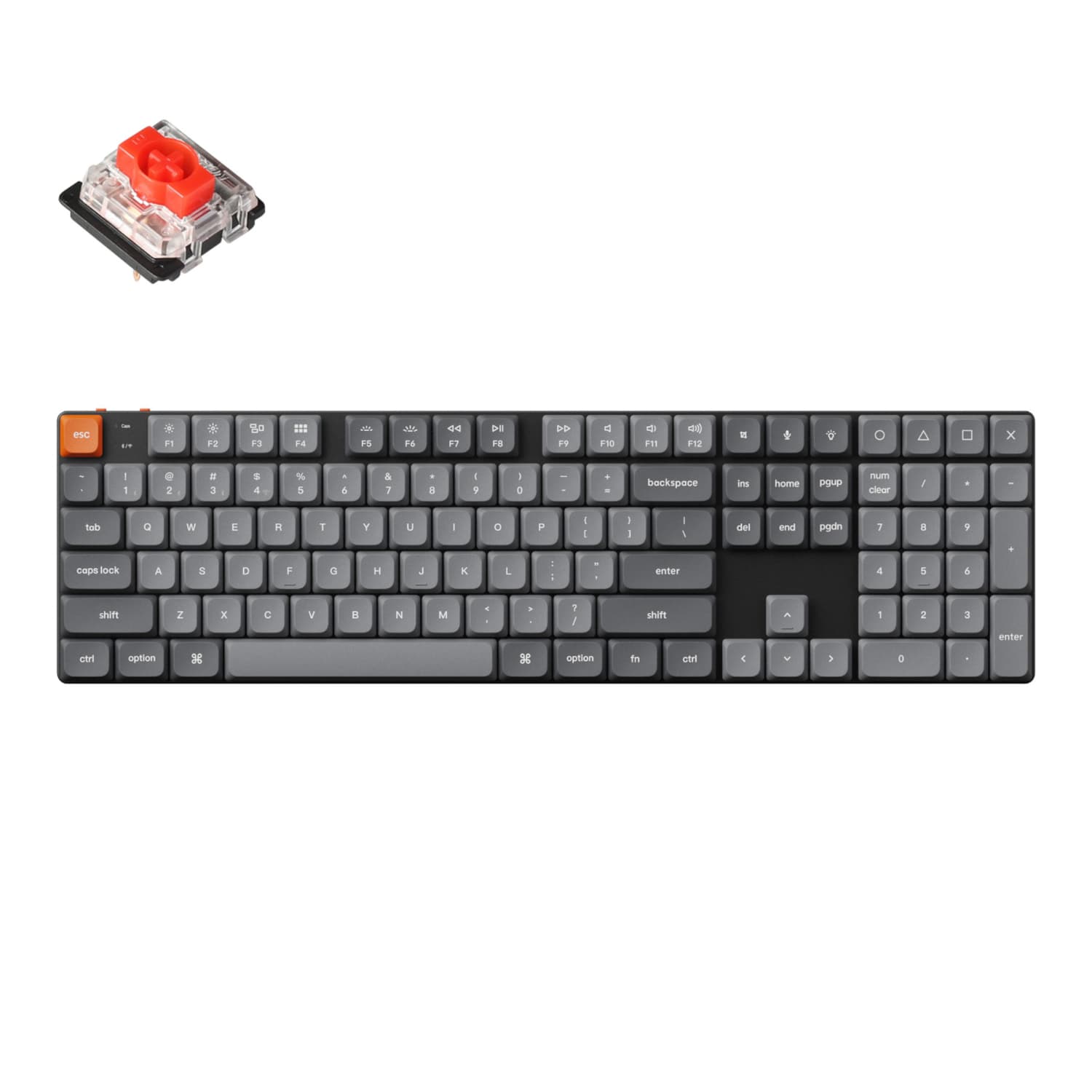 Keychron K5 Max QMK/VIA Full-sized Wireless Custom Mechanical Keyboard | RED Switches