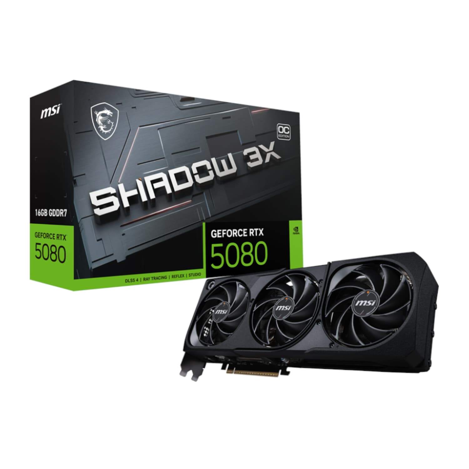 MSI GeForce RTX 5080 SHADOW 3X OC 16GB GDDR7 Graphics Card